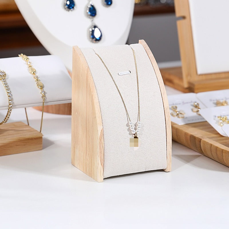 Solid Wood & Velvet Necklace Display Stand - Image 18