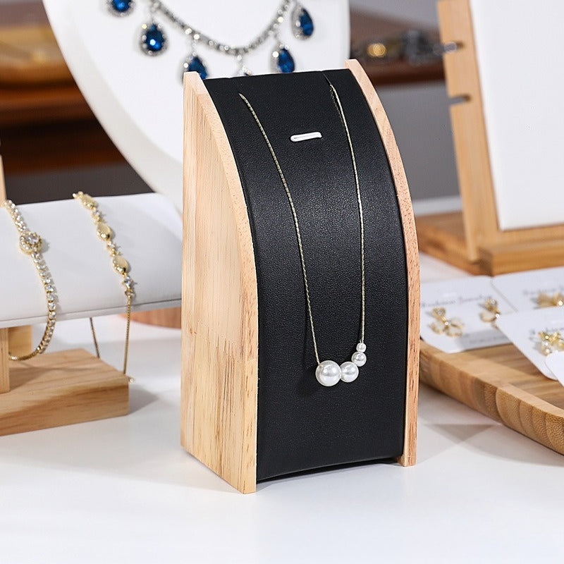 Solid Wood & Velvet Necklace Display Stand - Image 10