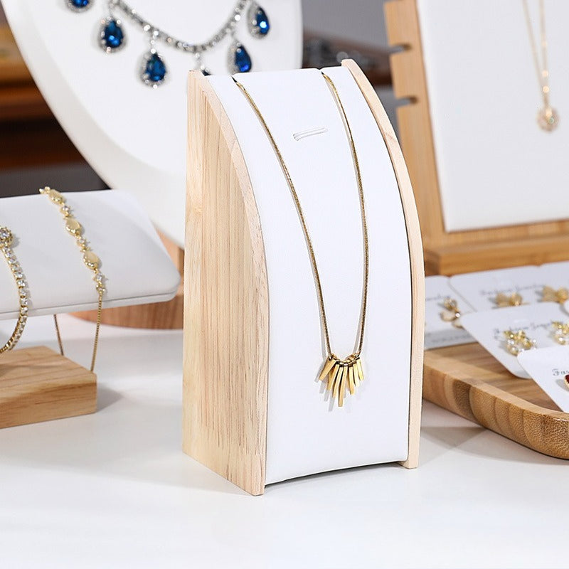 Solid Wood & Velvet Necklace Display Stand - Image 7