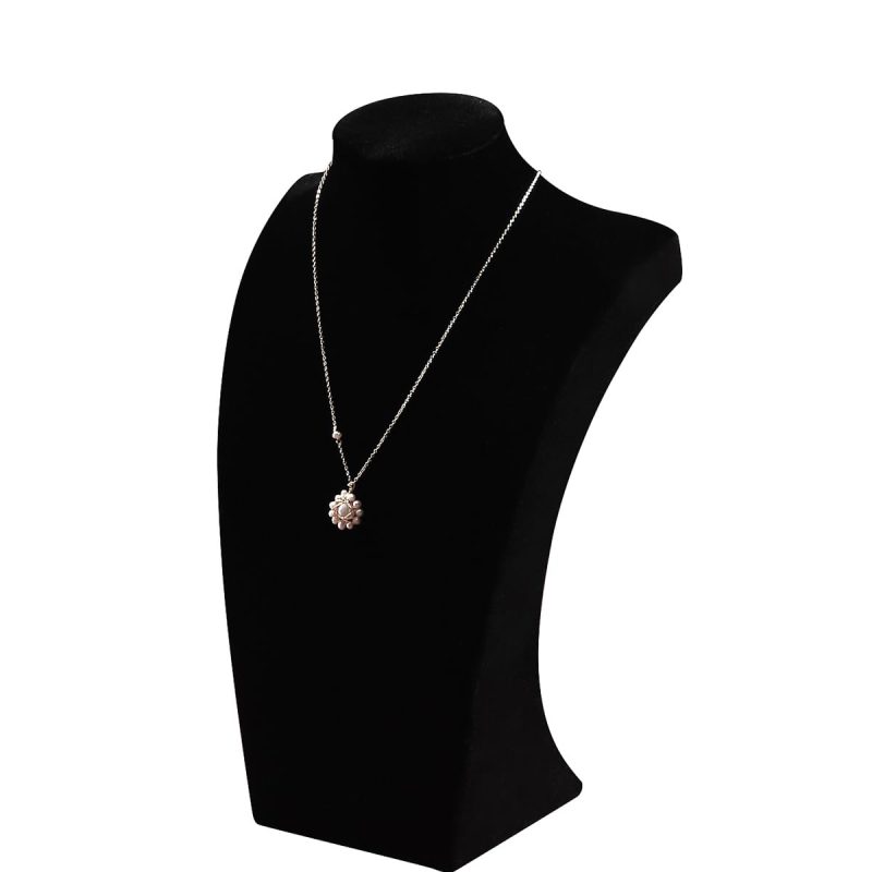 Beige Velvet Necklace & Jewelry Display Stand