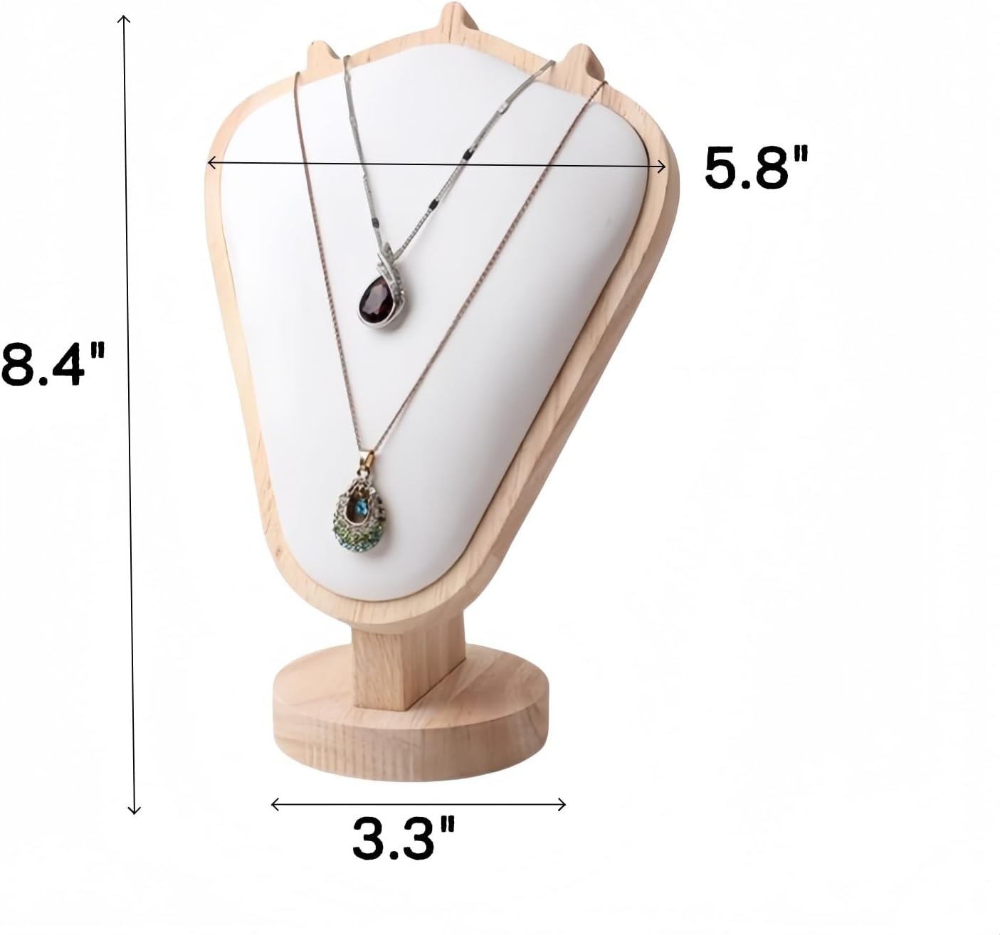 Natural Solid Wood Necklace Display Stand - Image 2