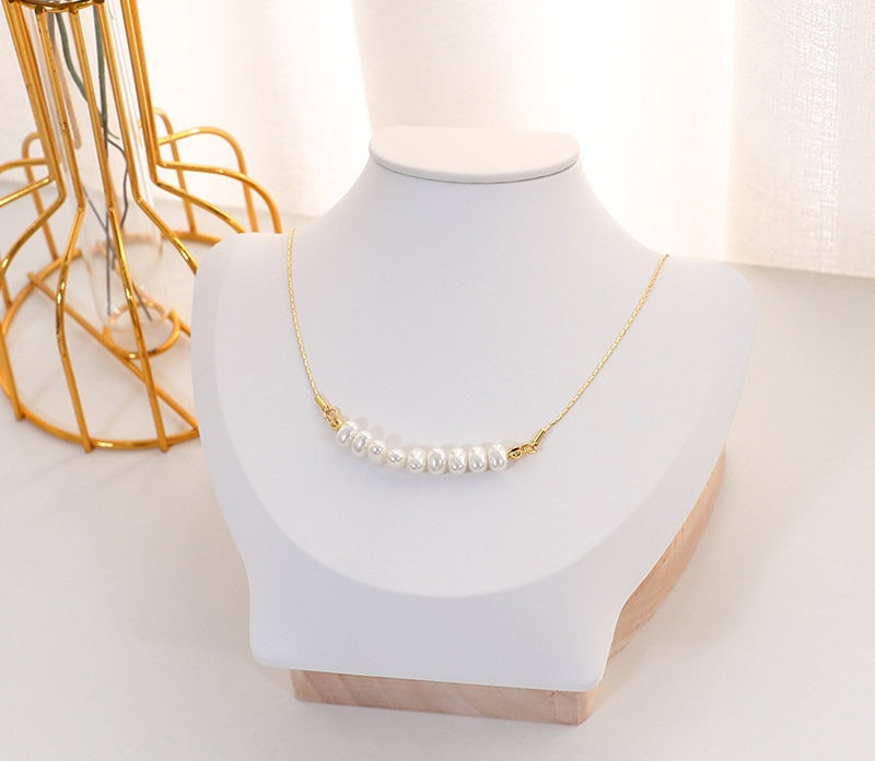 Velvet Necklace Display Stand with Solid Wood Base - Image 12