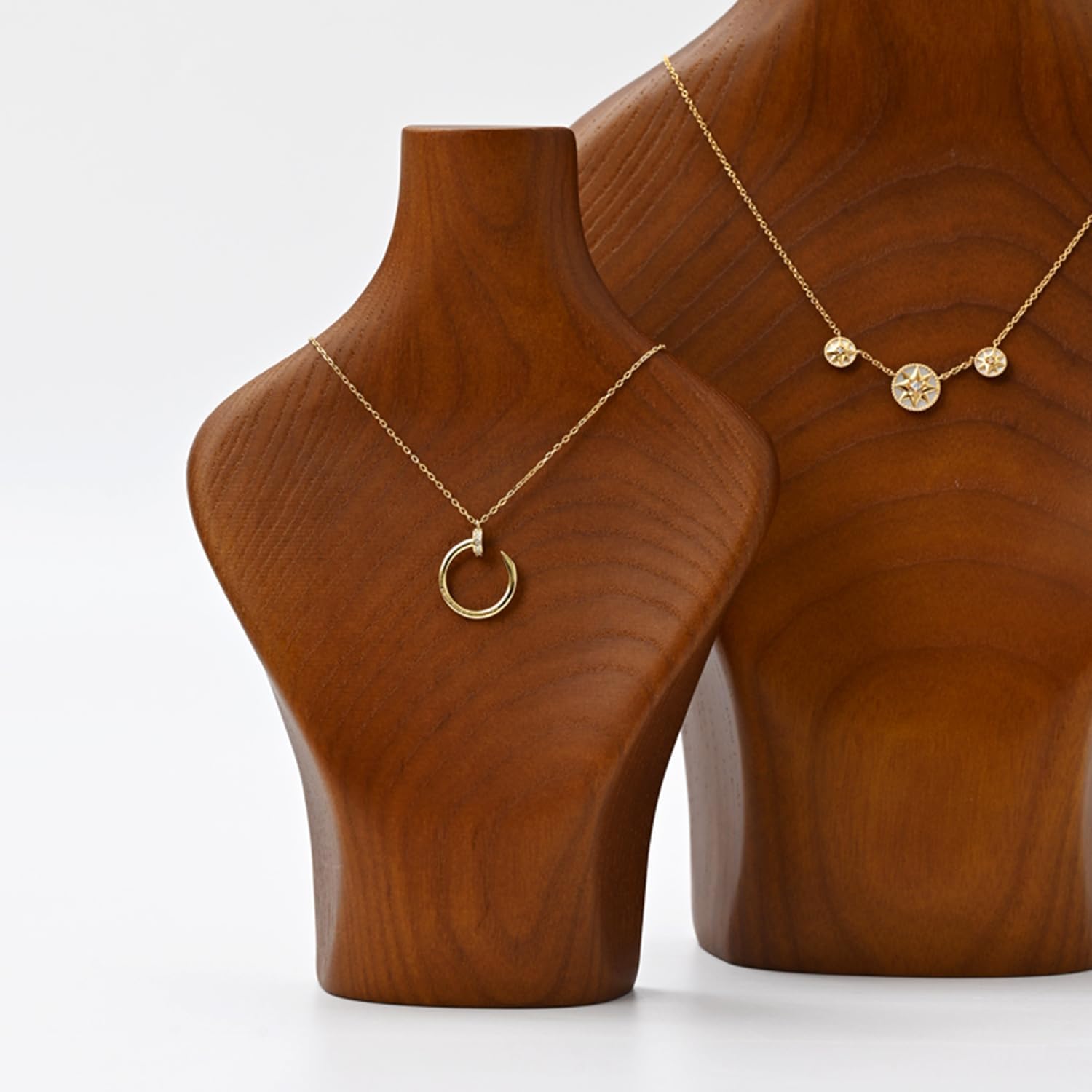 Solid Wood Jewelry Bust Necklace Display Stand - Image 7