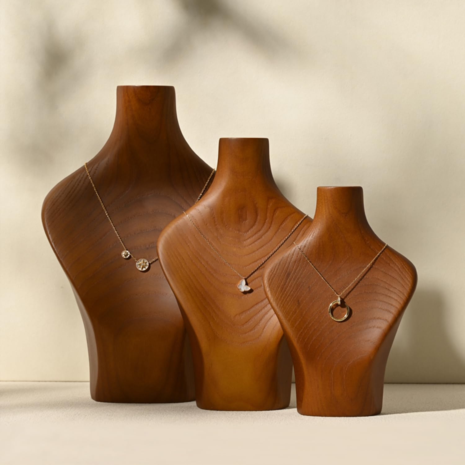 Solid Wood Jewelry Bust Necklace Display Stand - Image 4