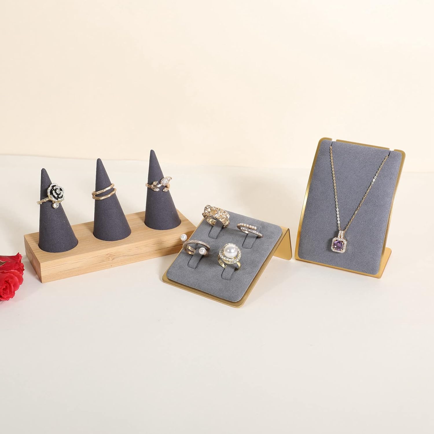 Velvet Jewelry Necklace Display Stand - Image 2
