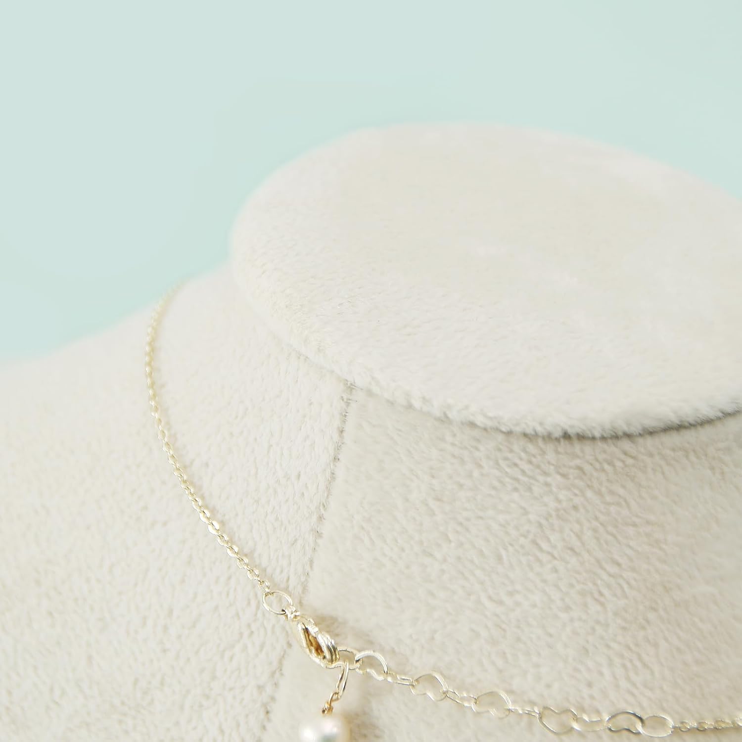 Beige Velvet Necklace & Jewelry Display Stand - Image 5
