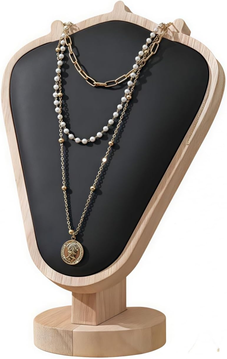Natural Solid Wood Necklace Display Stand - Image 22