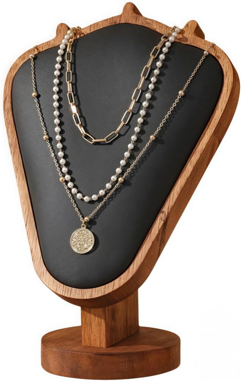 Natural Solid Wood Necklace Display Stand - Image 20