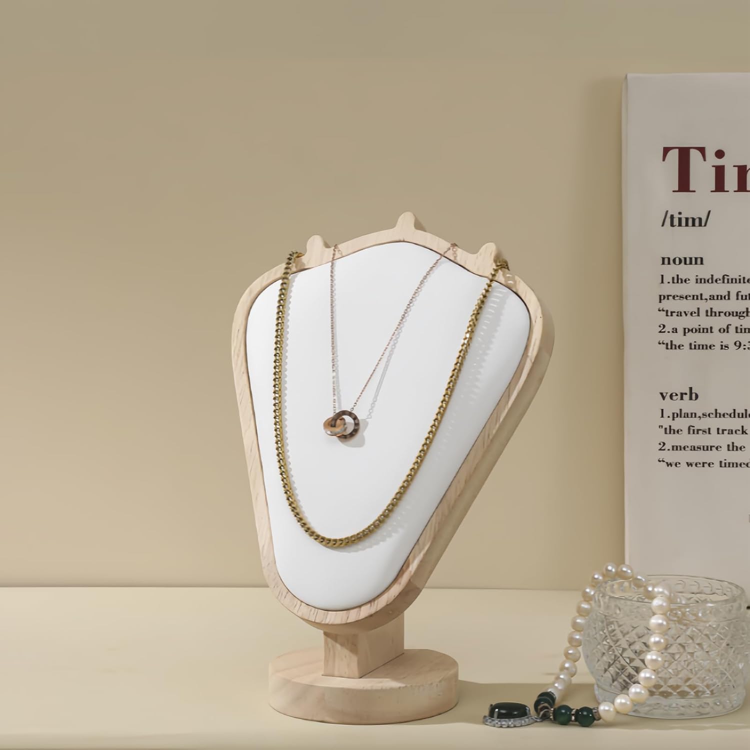 Natural Solid Wood Necklace Display Stand - Image 3