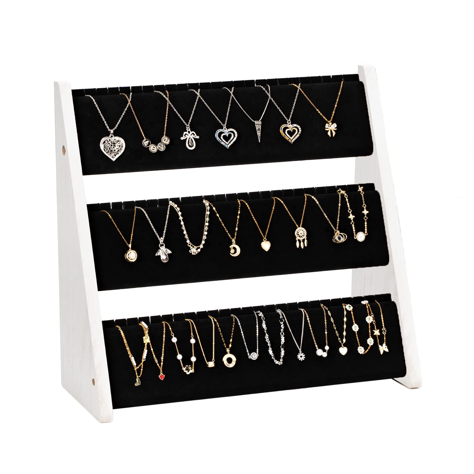 3-Tier Velvet Jewelry Organizer & Display Stand - Image 15
