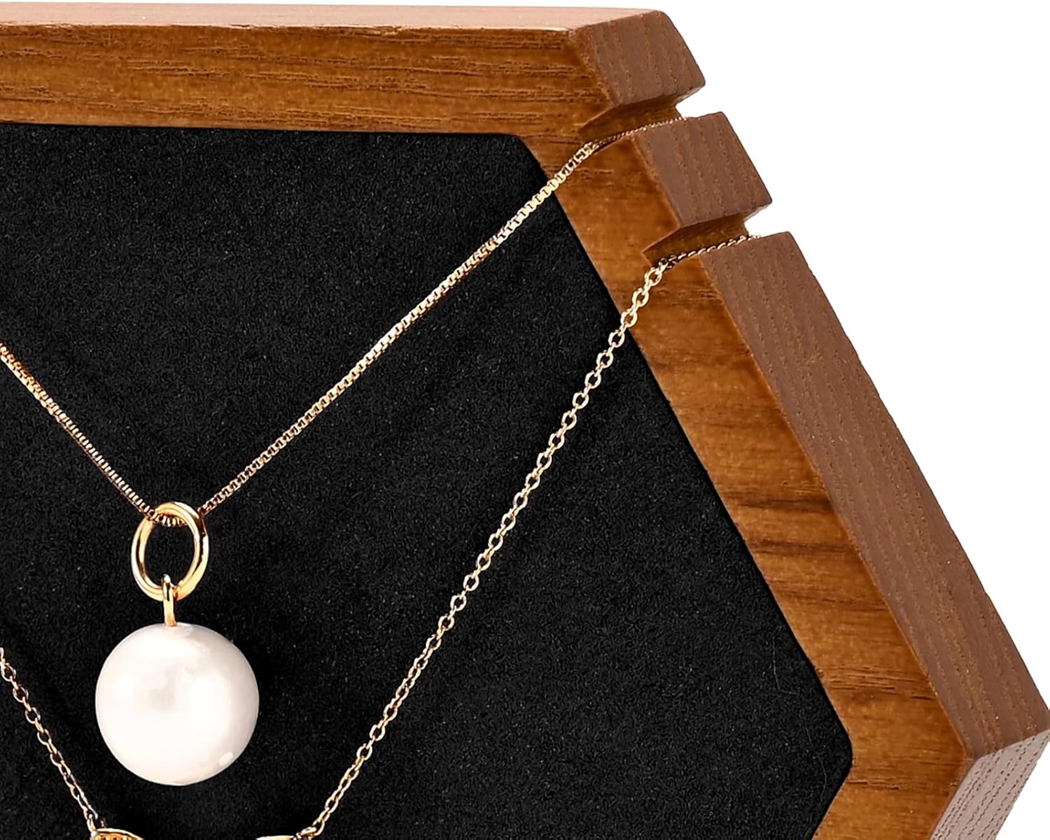 Solid Wood Hexagonal Necklace Stand - Image 8