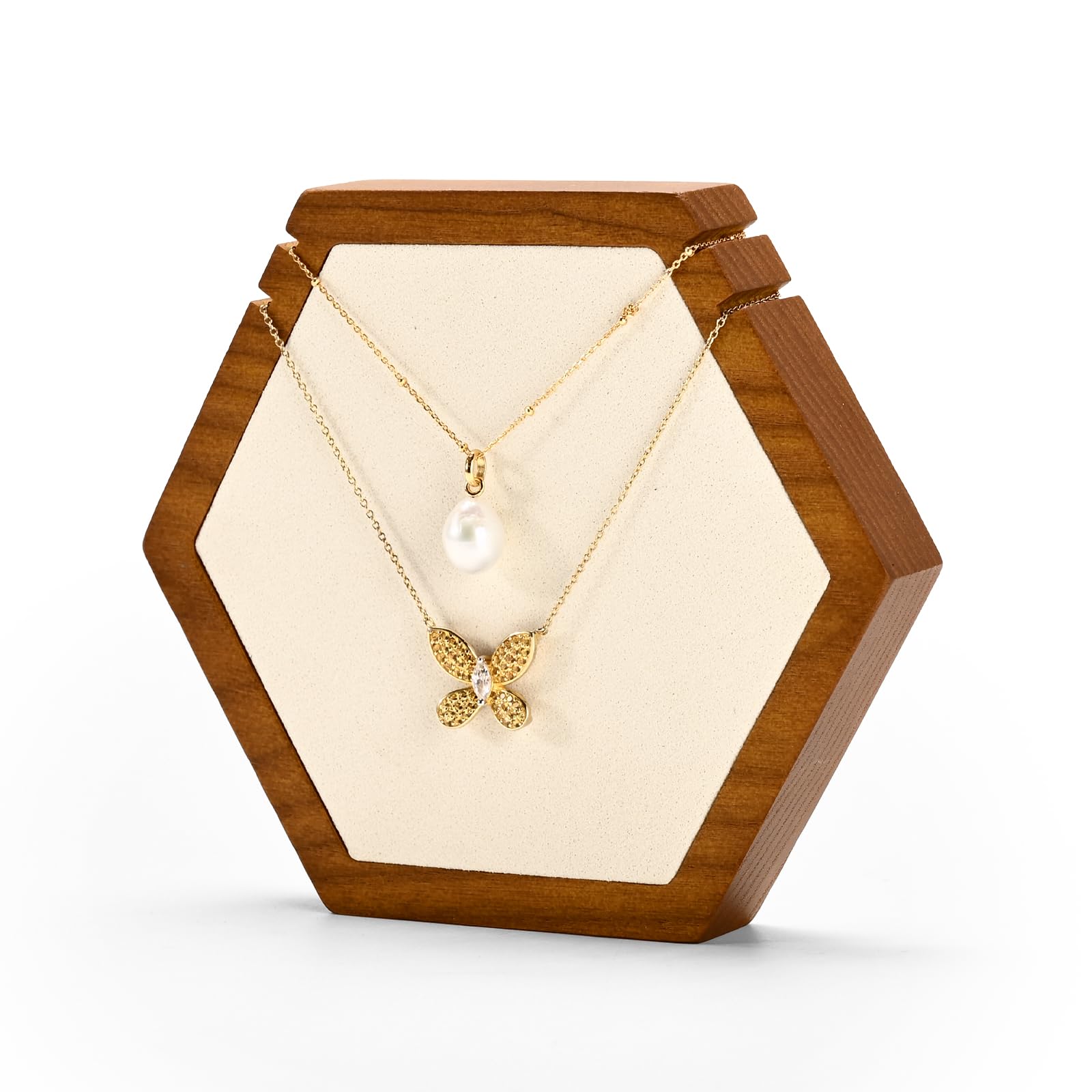 Solid Wood Hexagonal Necklace Stand - Image 11