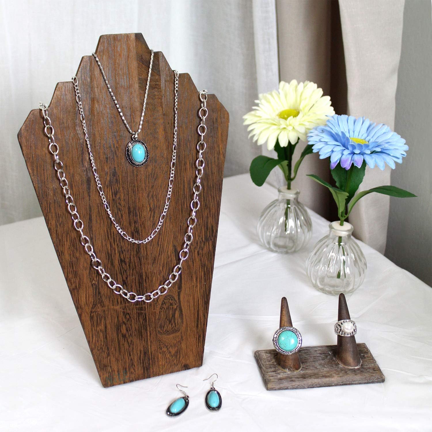 Lightweight Wooden Necklace Display Bust Stand - Image 7