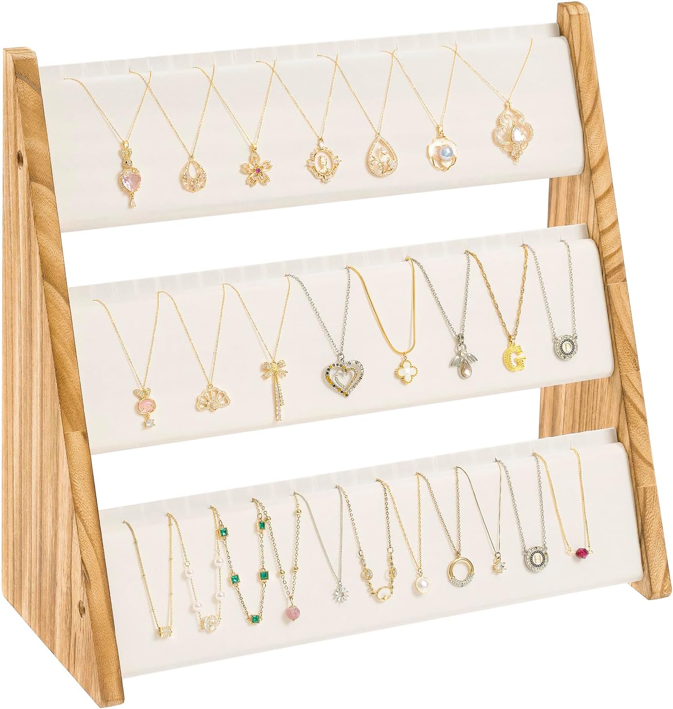 3-Tier Velvet Jewelry Organizer & Display Stand - Image 11