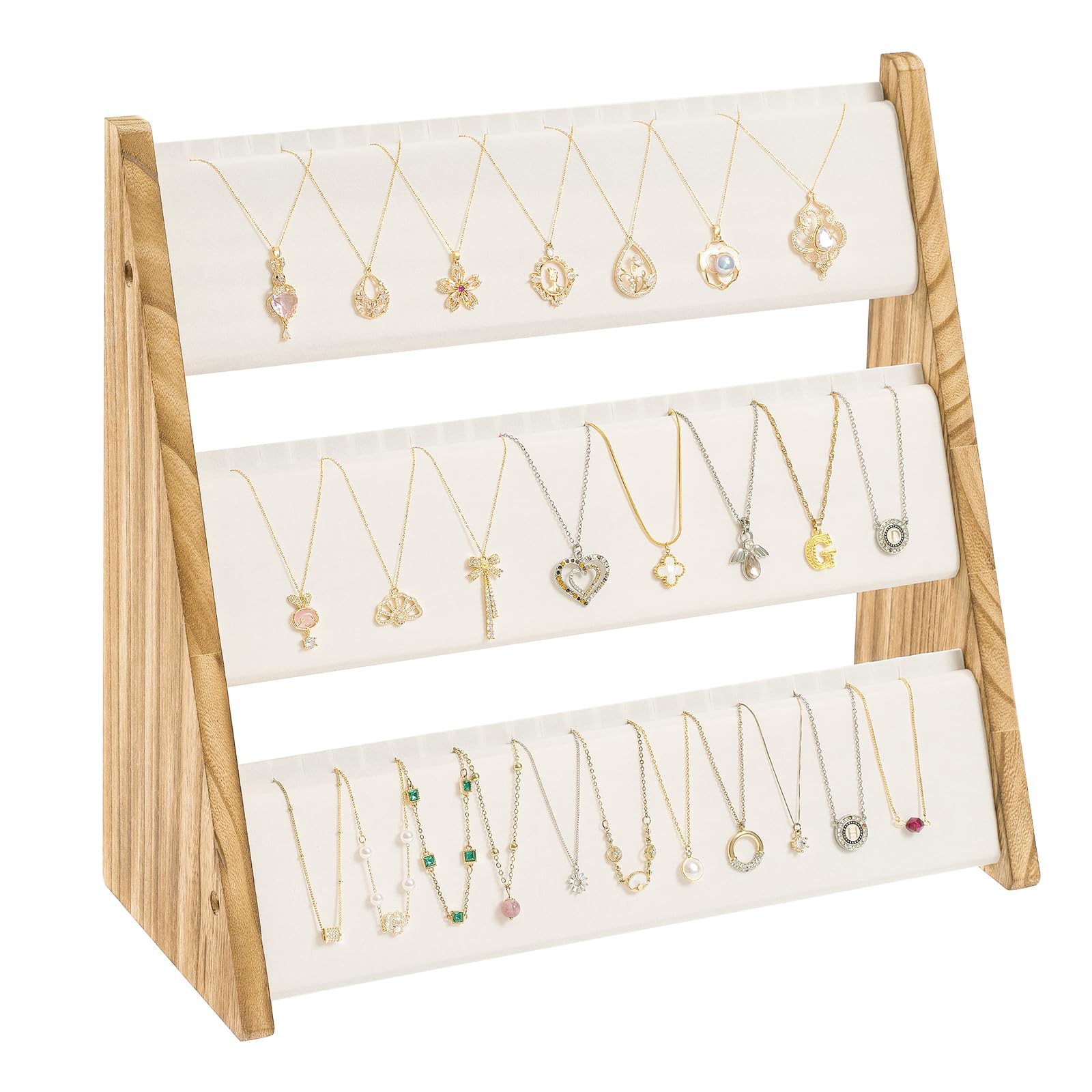 3-Tier Velvet Jewelry Organizer & Display Stand - Image 16