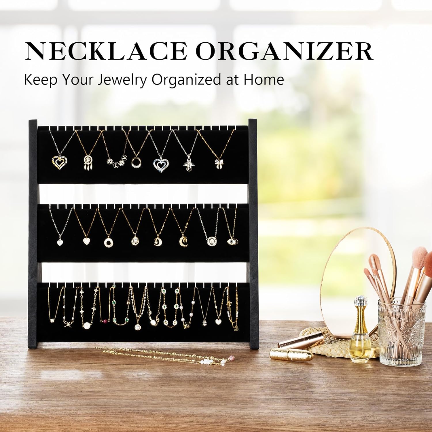 3-Tier Velvet Jewelry Organizer & Display Stand - Image 6