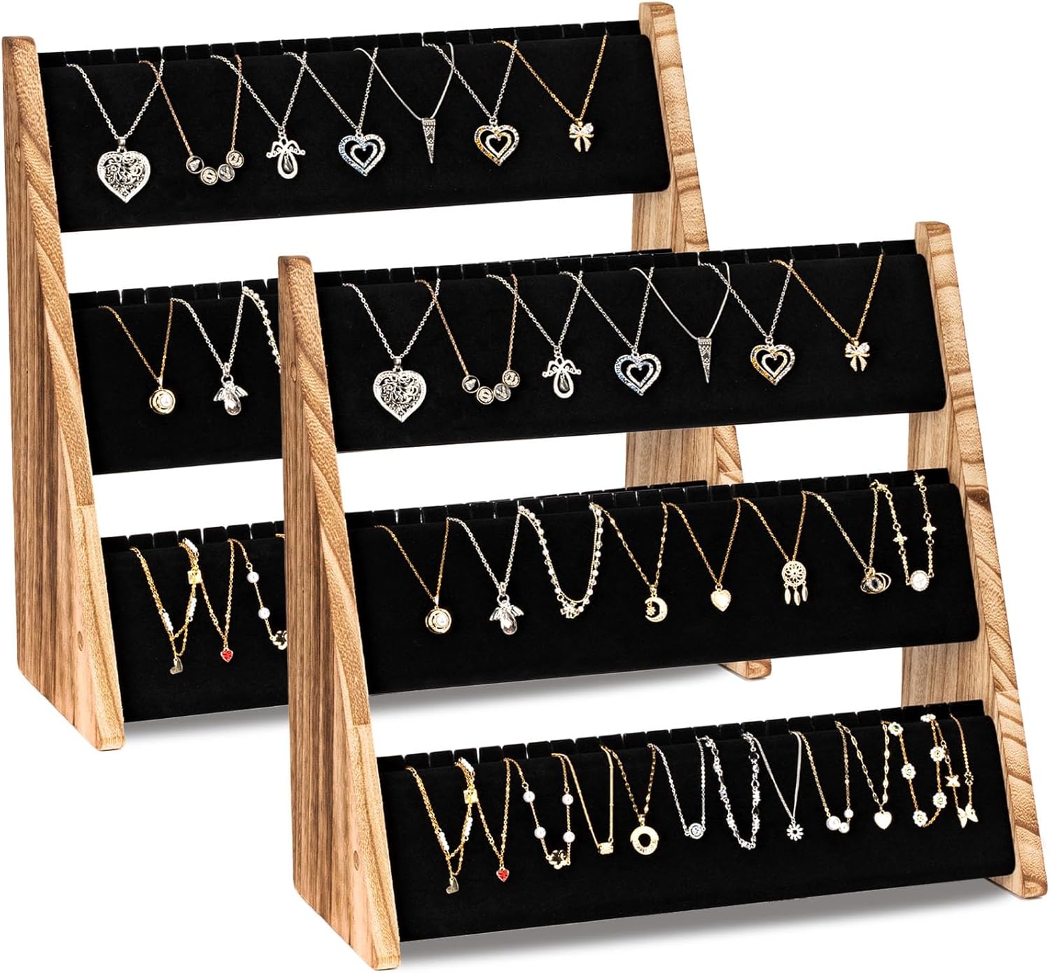 3-Tier Velvet Jewelry Organizer & Display Stand - Image 10