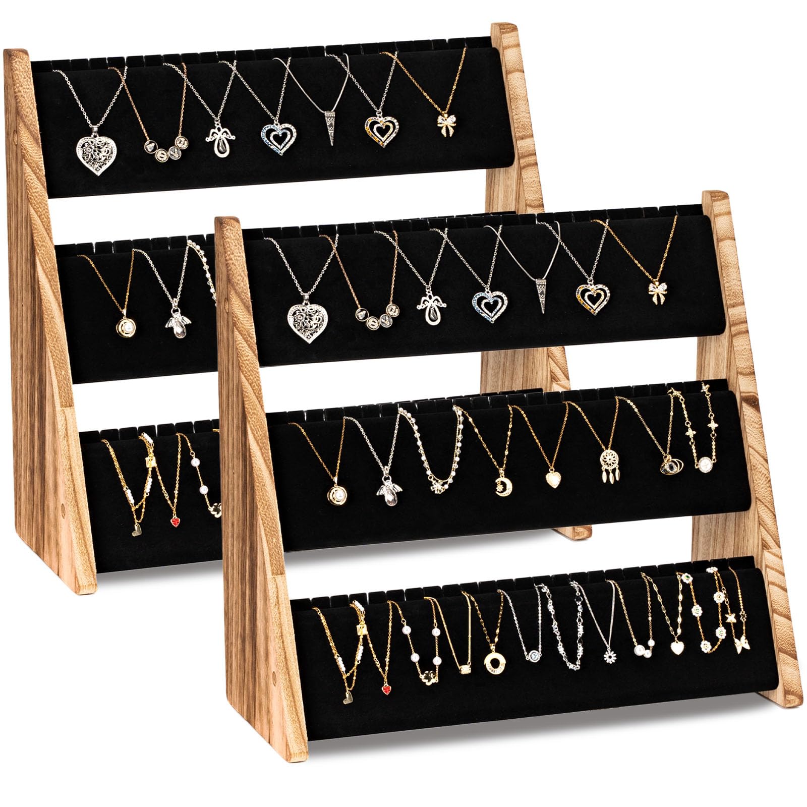3-Tier Velvet Jewelry Organizer & Display Stand - Image 14