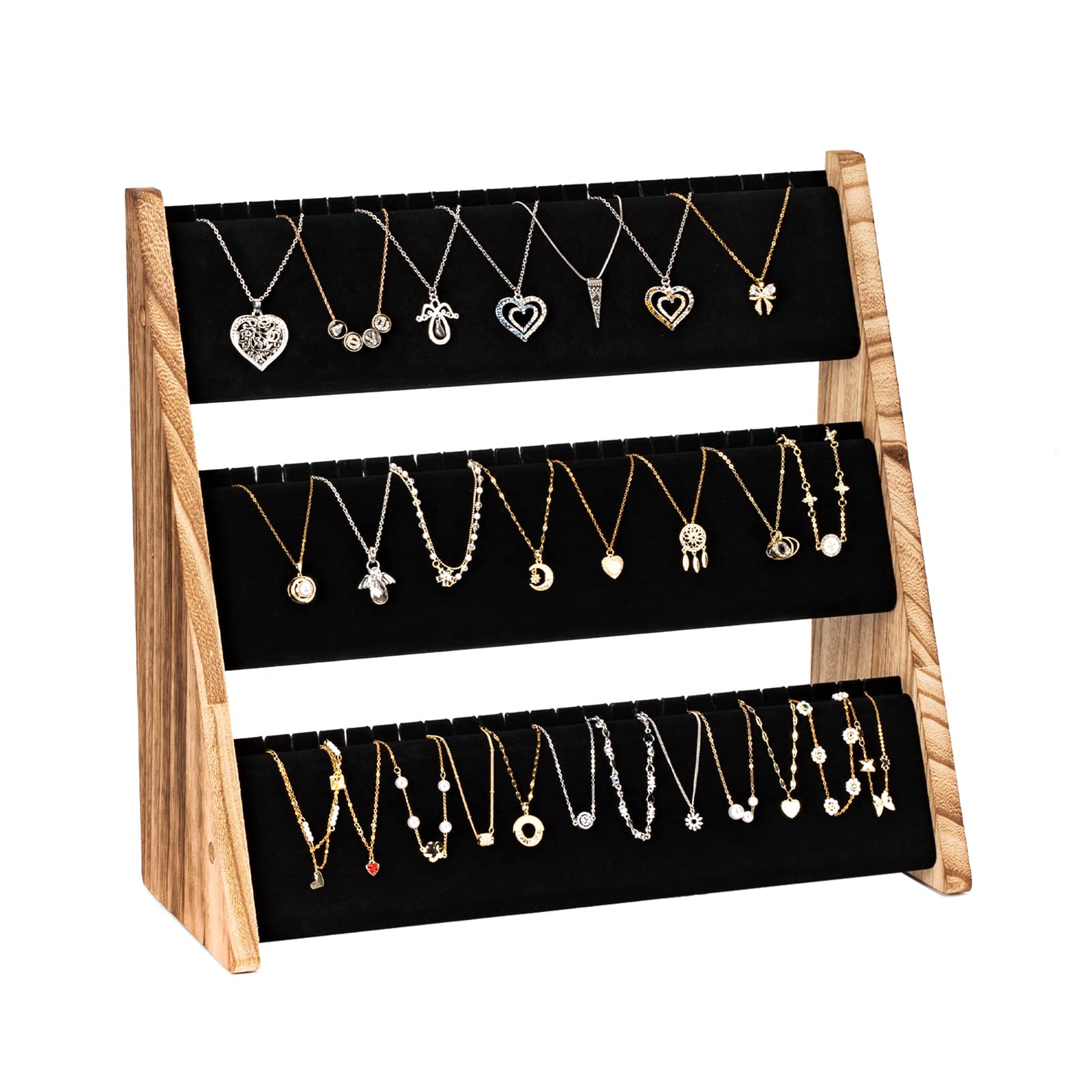 3-Tier Velvet Jewelry Organizer & Display Stand - Image 13