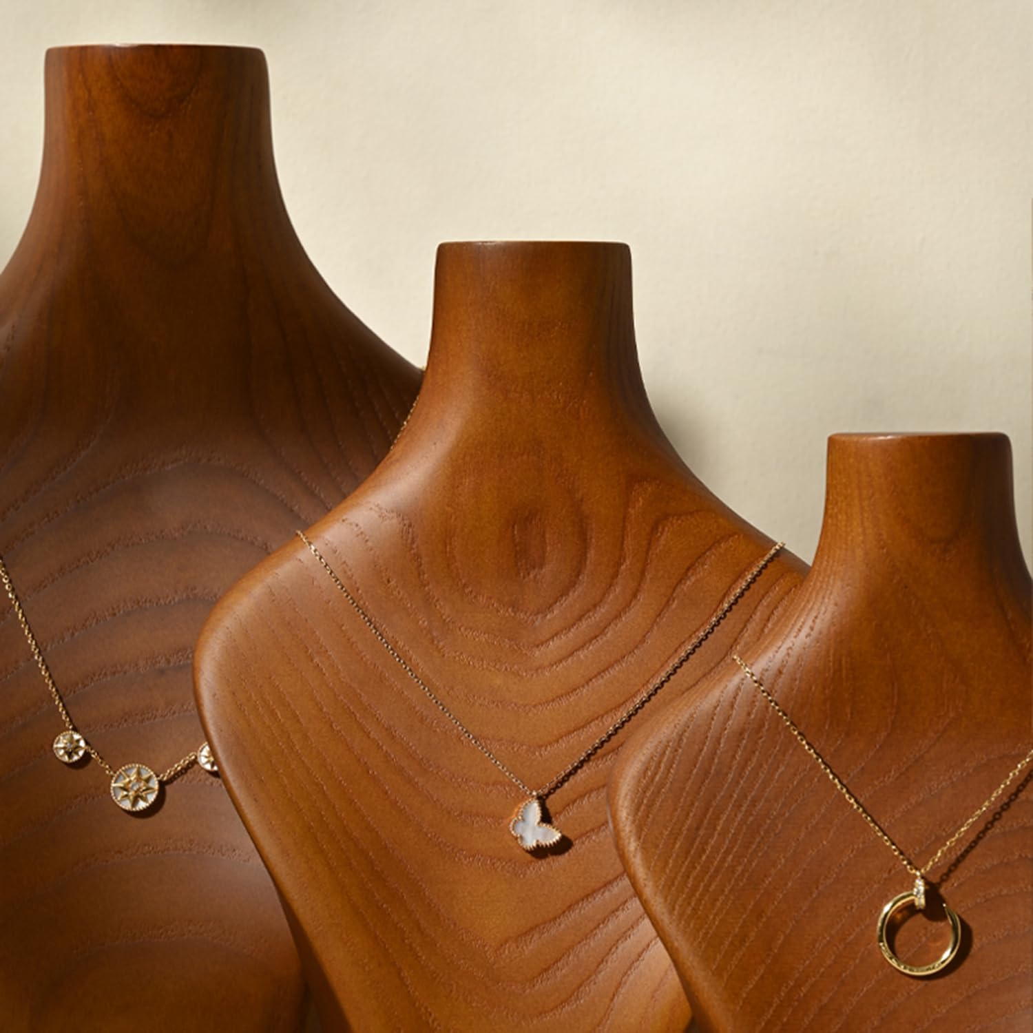 Solid Wood Jewelry Bust Necklace Display Stand - Image 6