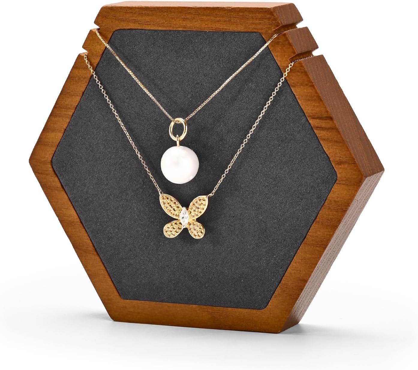 Solid Wood Hexagonal Necklace Stand - Image 10