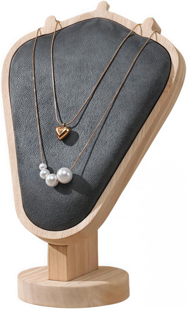 Natural Solid Wood Necklace Display Stand - Image 11
