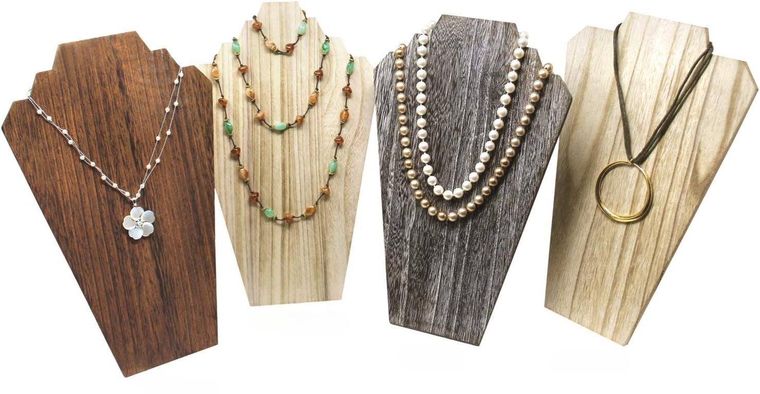 Lightweight Wooden Necklace Display Bust Stand - Image 9