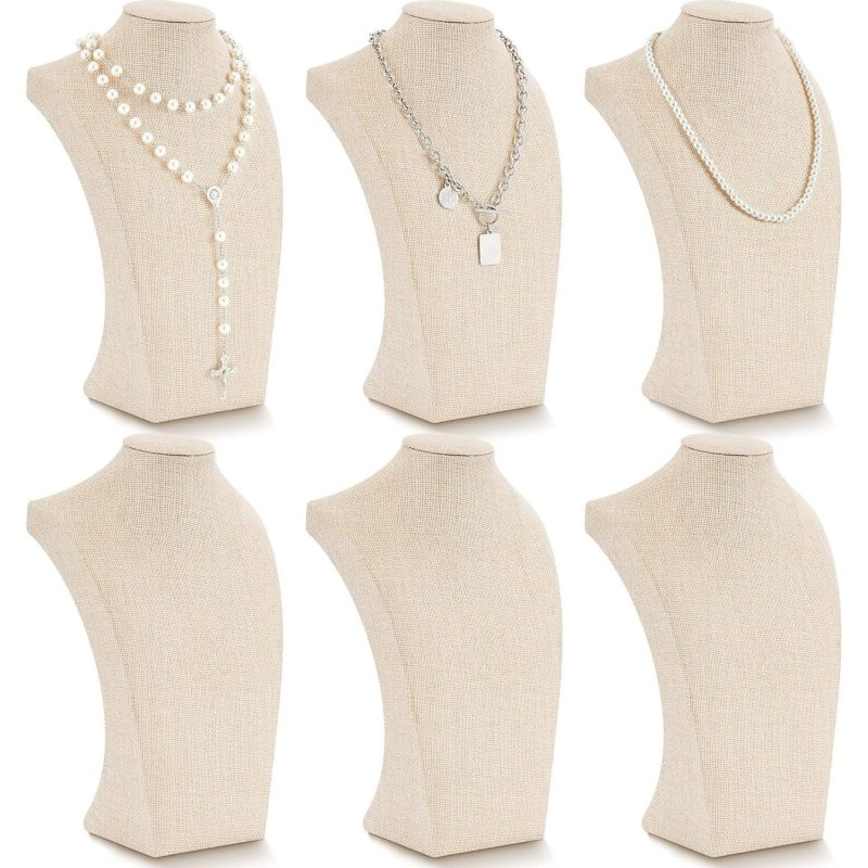 Linen Necklace Display Bust