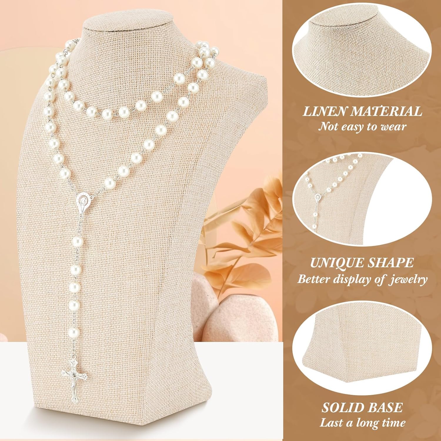 Linen Necklace Display Bust - Image 3