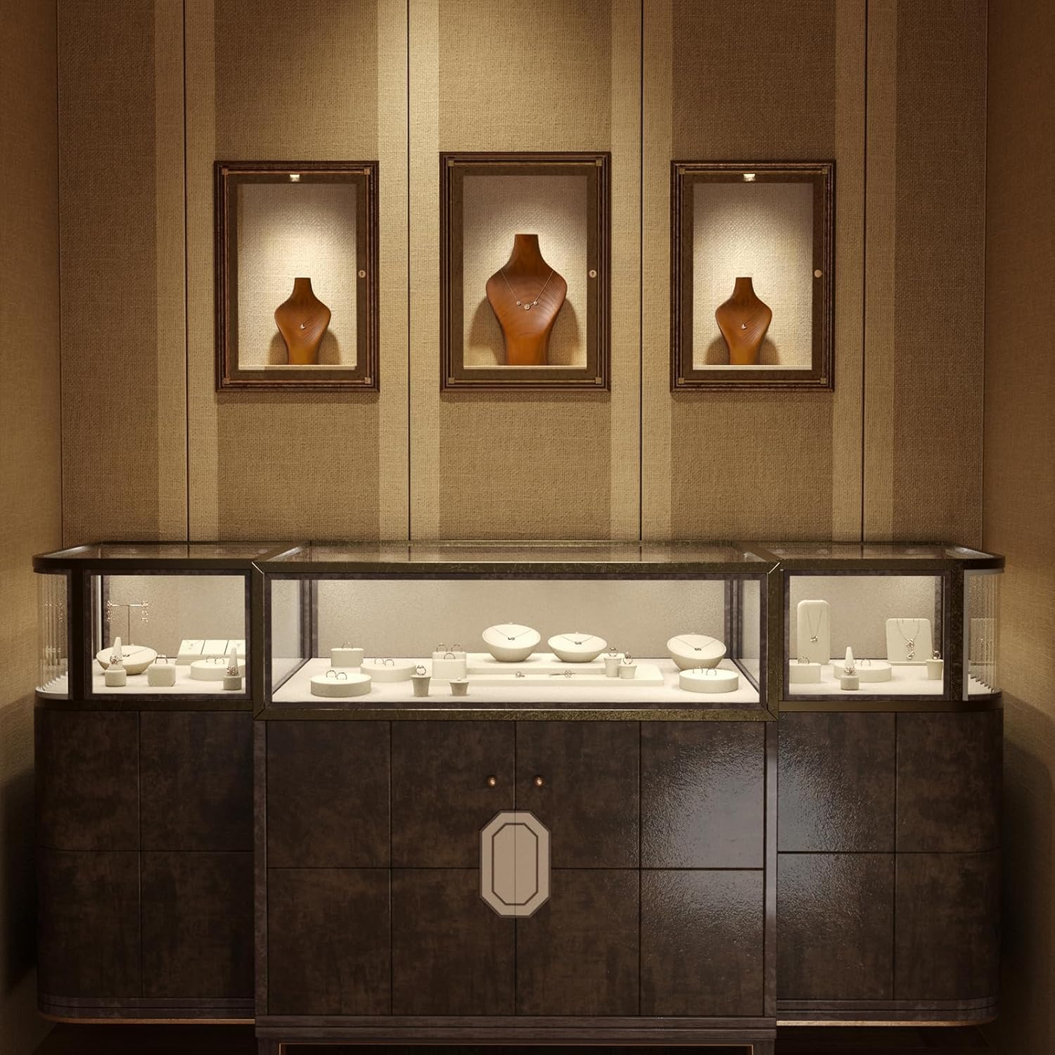 Solid Wood Jewelry Bust Necklace Display Stand - Image 2