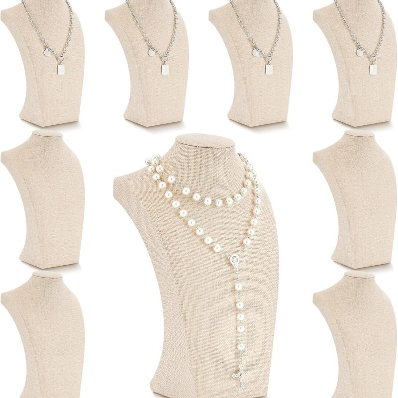 Linen Necklace Display Bust