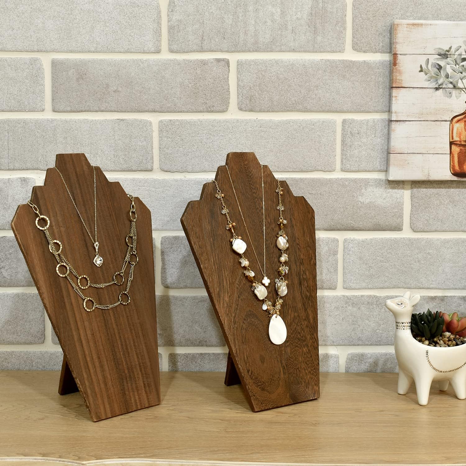 Lightweight Wooden Necklace Display Bust Stand - Image 6