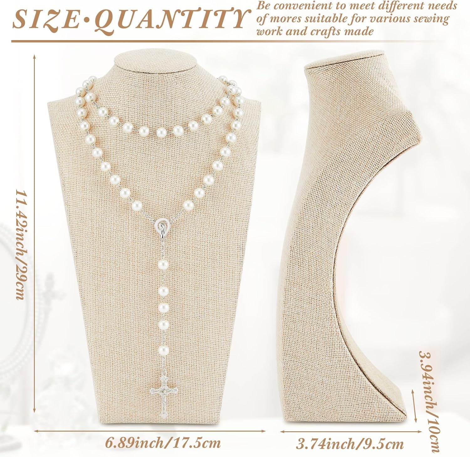 Linen Necklace Display Bust - Image 2