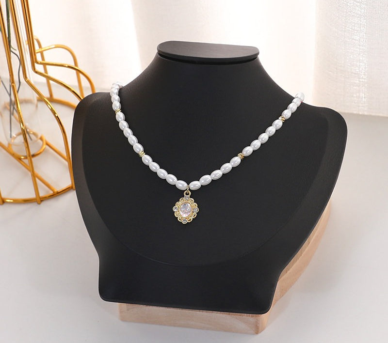 Velvet Necklace Display Stand with Solid Wood Base - Image 13