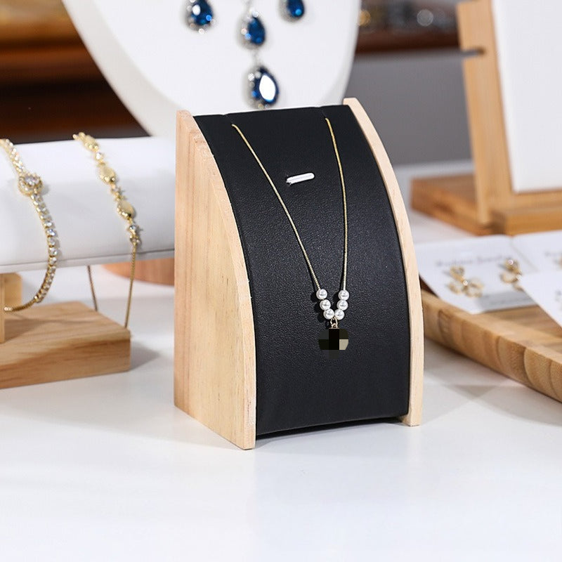 Solid Wood & Velvet Necklace Display Stand - Image 11